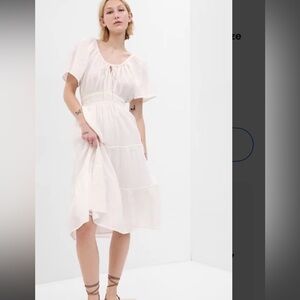 Gap Crinkle Gauze Tiered Dress Flowy Boho Chic Summer Midi XS NEW